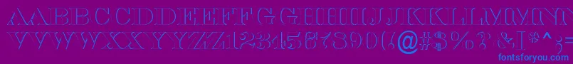 フォントASerifertitulsh – 紫色の背景に青い文字