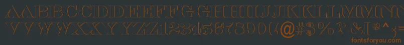 Шрифт ASerifertitulsh – коричневые шрифты на чёрном фоне