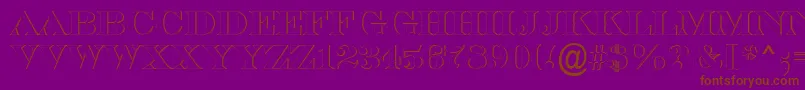 ASerifertitulsh-Schriftart – Braune Schriften auf violettem Hintergrund