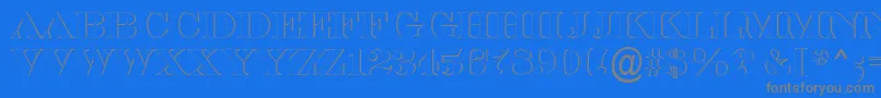 フォントASerifertitulsh – 青い背景に灰色の文字