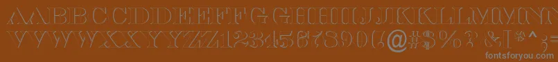 ASerifertitulsh-Schriftart – Graue Schriften auf braunem Hintergrund