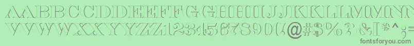 フォントASerifertitulsh – 緑の背景に灰色の文字