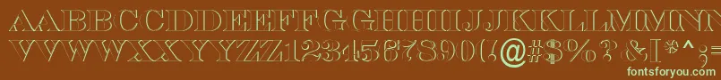 ASerifertitulsh-fontti – vihreät fontit ruskealla taustalla