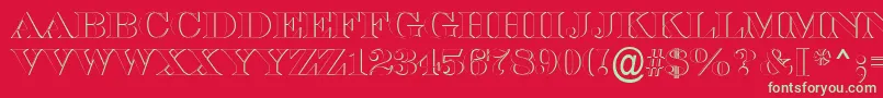 フォントASerifertitulsh – 赤い背景に緑の文字