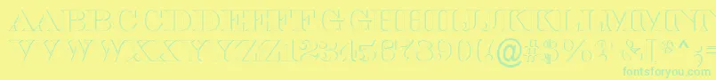 ASerifertitulsh-Schriftart – Grüne Schriften auf gelbem Hintergrund