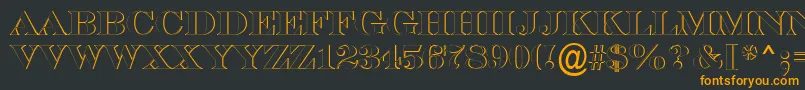 ASerifertitulsh-Schriftart – Orangefarbene Schriften auf schwarzem Hintergrund