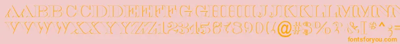 フォントASerifertitulsh – オレンジの文字がピンクの背景にあります。