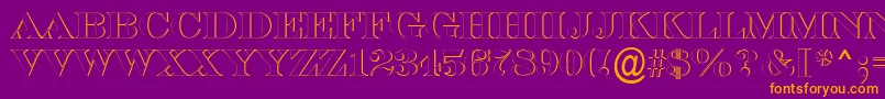 ASerifertitulsh-fontti – oranssit fontit violetilla taustalla