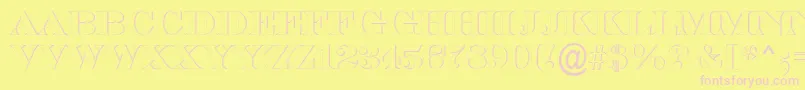 ASerifertitulsh-Schriftart – Rosa Schriften auf gelbem Hintergrund