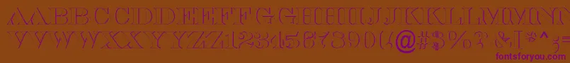 ASerifertitulsh-Schriftart – Violette Schriften auf braunem Hintergrund