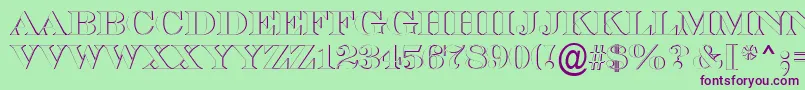 ASerifertitulsh-Schriftart – Violette Schriften auf grünem Hintergrund