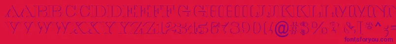 ASerifertitulsh-Schriftart – Violette Schriften auf rotem Hintergrund
