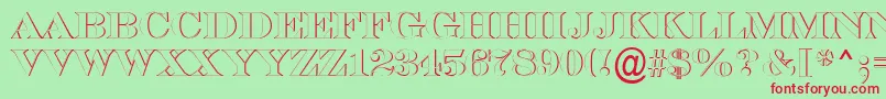 ASerifertitulsh-fontti – punaiset fontit vihreällä taustalla