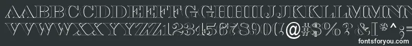 ASerifertitulsh-fontti – valkoiset fontit mustalla taustalla