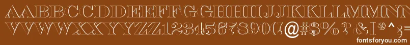 ASerifertitulsh-fontti – valkoiset fontit ruskealla taustalla
