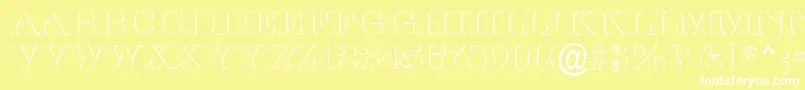 フォントASerifertitulsh – 黄色い背景に白い文字