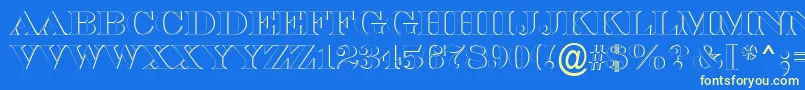 ASerifertitulsh-fontti – keltaiset fontit sinisellä taustalla