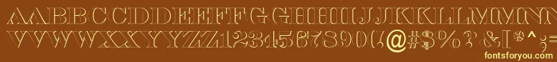 ASerifertitulsh-fontti – keltaiset fontit ruskealla taustalla