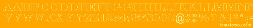 Fonte ASerifertitulsh – fontes amarelas em um fundo laranja