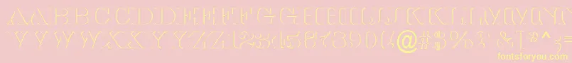 ASerifertitulsh-fontti – keltaiset fontit vaaleanpunaisella taustalla