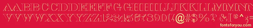 ASerifertitulsh-Schriftart – Gelbe Schriften auf rotem Hintergrund