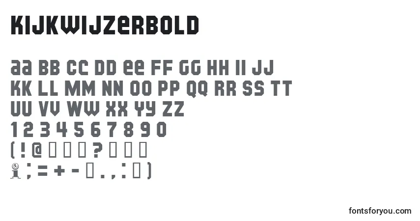 Шрифт KijkwijzerBold – алфавит, цифры, специальные символы