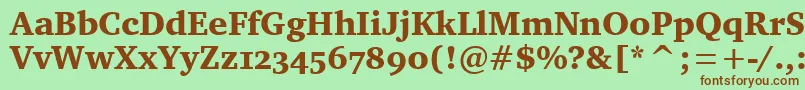 CharterOsItcTtBlack Font – Brown Fonts on Green Background