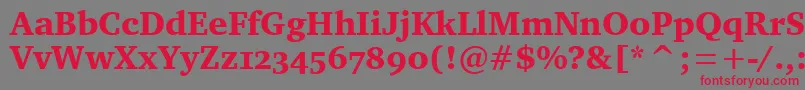 CharterOsItcTtBlack Font – Red Fonts on Gray Background