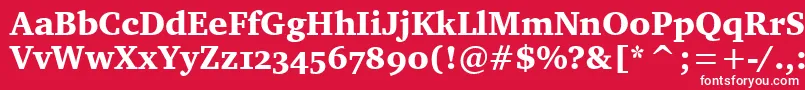 フォントCharterOsItcTtBlack – 赤い背景に白い文字