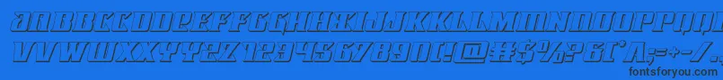 Lifeforce3Dital Font – Black Fonts on Blue Background