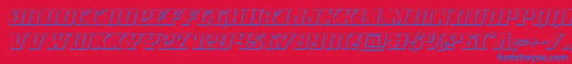 Lifeforce3Dital Font – Blue Fonts on Red Background