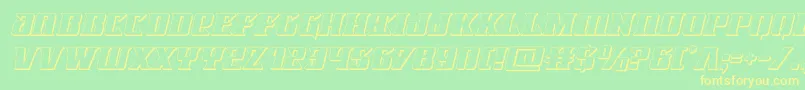 Lifeforce3Dital Font – Yellow Fonts on Green Background