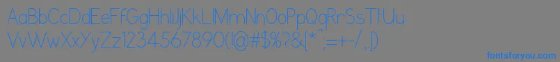 フォントGrutchgroteskCondensedlight – 灰色の背景に青い文字