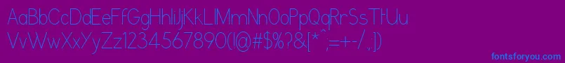 GrutchgroteskCondensedlight Font – Blue Fonts on Purple Background