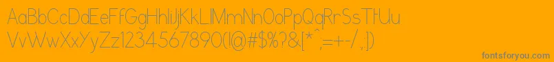 GrutchgroteskCondensedlight-Schriftart – Graue Schriften auf orangefarbenem Hintergrund