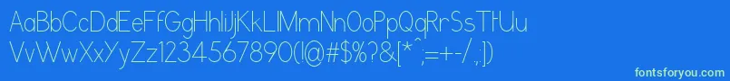 GrutchgroteskCondensedlight Font – Green Fonts on Blue Background