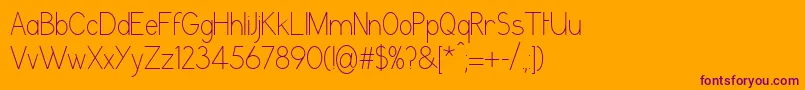 GrutchgroteskCondensedlight Font – Purple Fonts on Orange Background