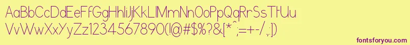 GrutchgroteskCondensedlight Font – Purple Fonts on Yellow Background