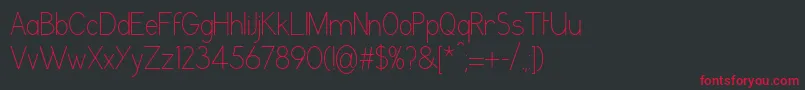 GrutchgroteskCondensedlight Font – Red Fonts on Black Background