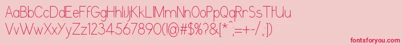 GrutchgroteskCondensedlight Font – Red Fonts on Pink Background