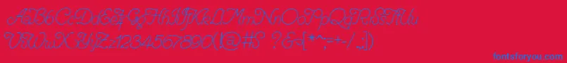 RenaniaTrash Font – Blue Fonts on Red Background