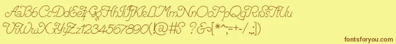 RenaniaTrash Font – Brown Fonts on Yellow Background