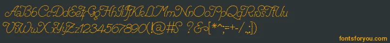 フォントRenaniaTrash – 黒い背景にオレンジの文字