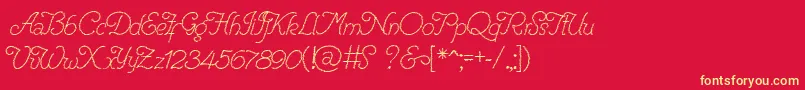 RenaniaTrash Font – Yellow Fonts on Red Background