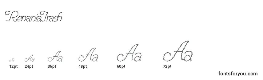 Размеры шрифта RenaniaTrash (54813)