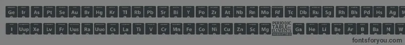 Fonte PeriodicTableOfElements – fontes pretas em um fundo cinza