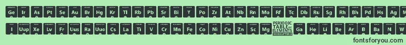 フォントPeriodicTableOfElements – 緑の背景に黒い文字