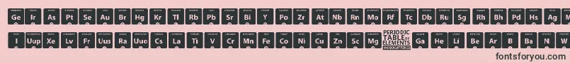 Czcionka PeriodicTableOfElements – czarne czcionki na różowym tle