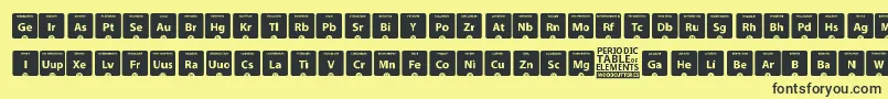 Police PeriodicTableOfElements – polices noires sur fond jaune