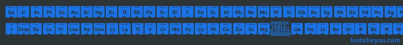 Czcionka PeriodicTableOfElements – niebieskie czcionki na czarnym tle